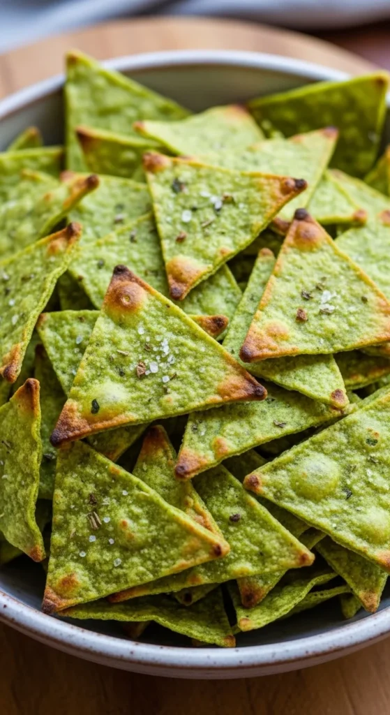 Baked Spinach Tortilla Chips