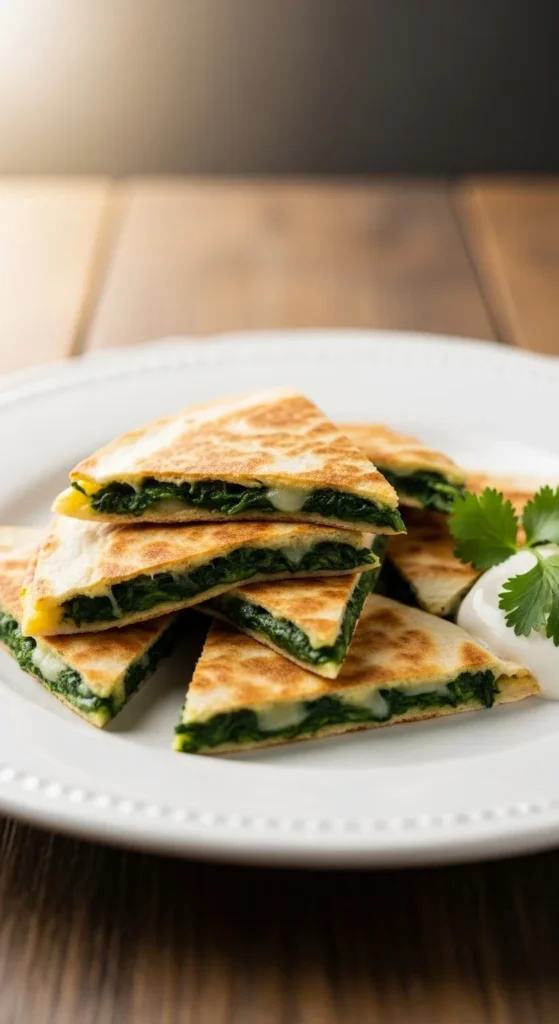 Spinach Quesadilla Wedges
