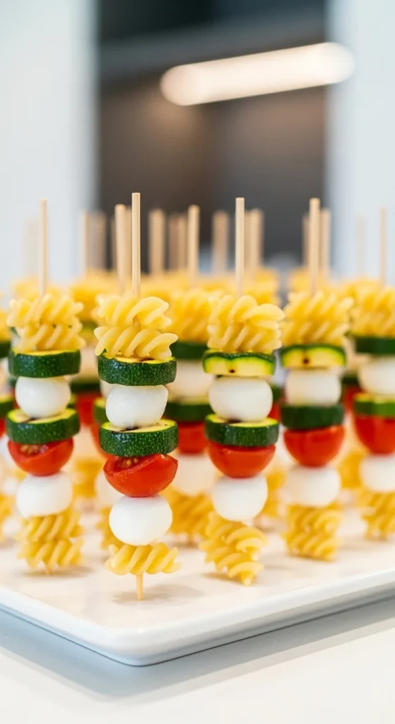 Spinach Pasta Skewers