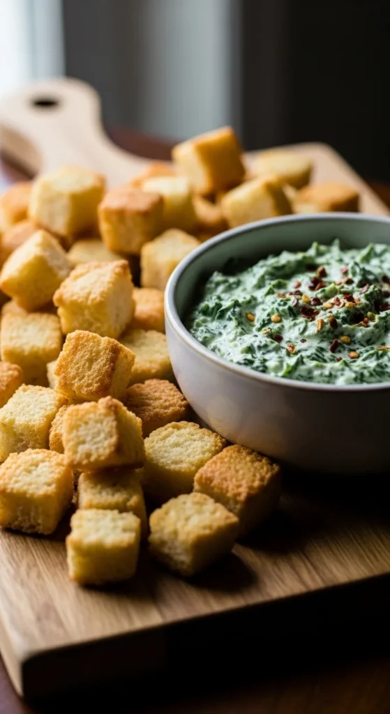 Spinach Dip Bread Cubes