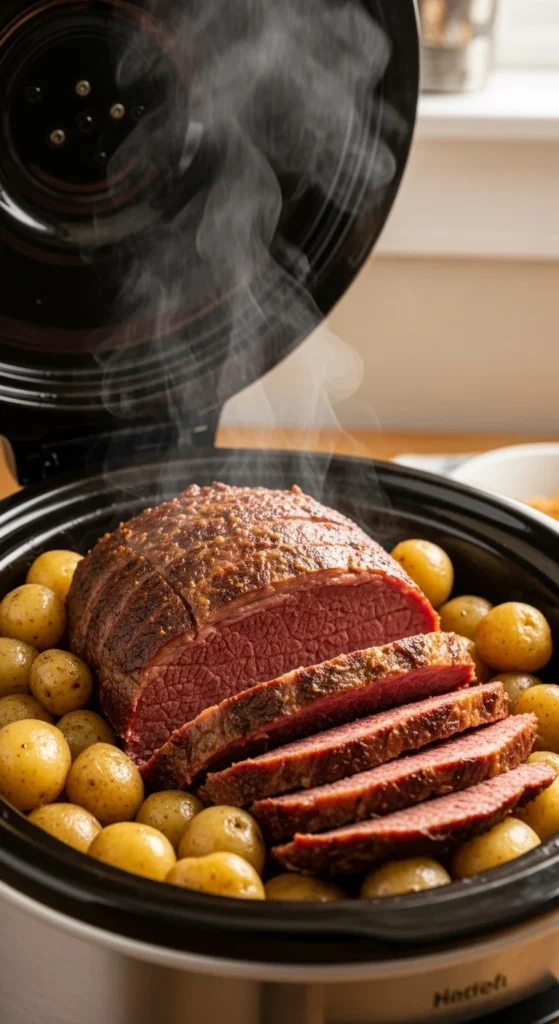 Slow Cooker Corned Beef With Potatoes