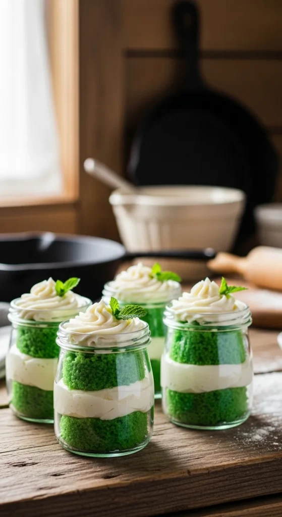 Mint Cupcake Jars