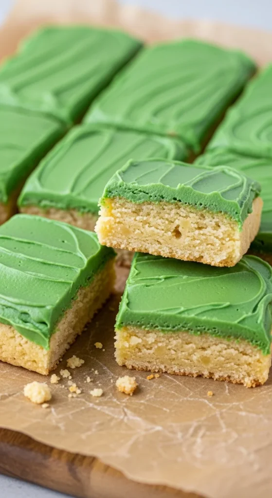 Green Frosted Sugar Cookie Bars