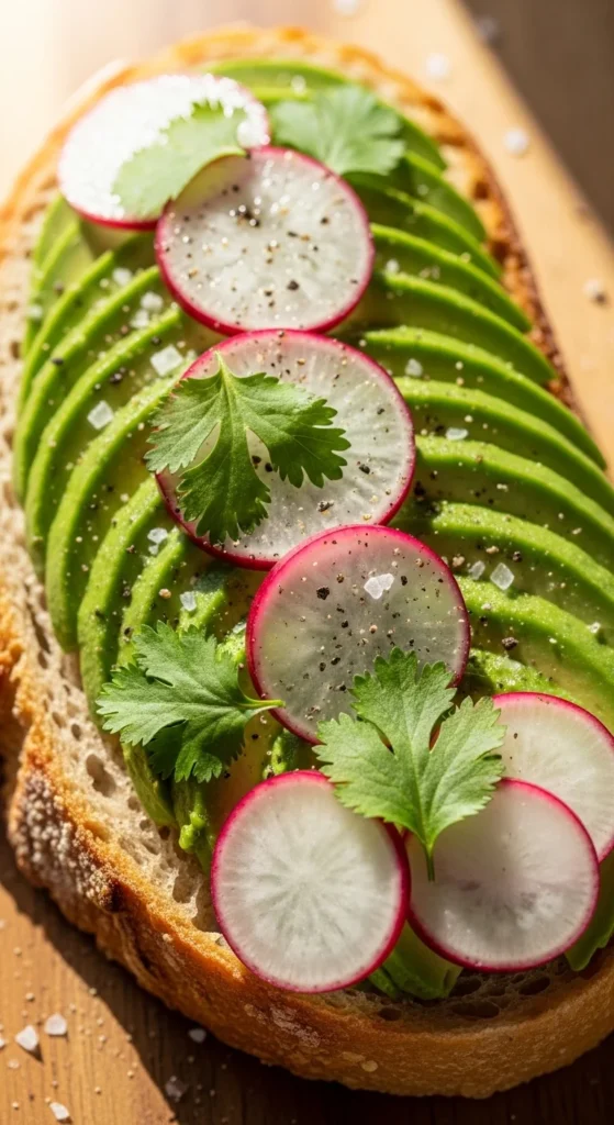 Avocado Toast With Green Toppings