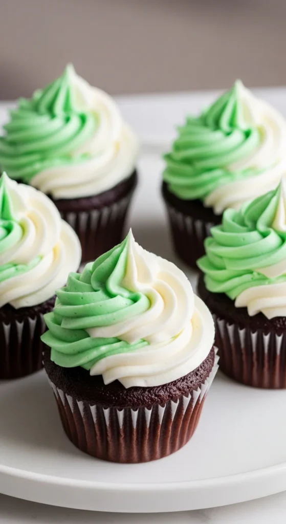 Chocolate Mint Swirl Cupcakes
