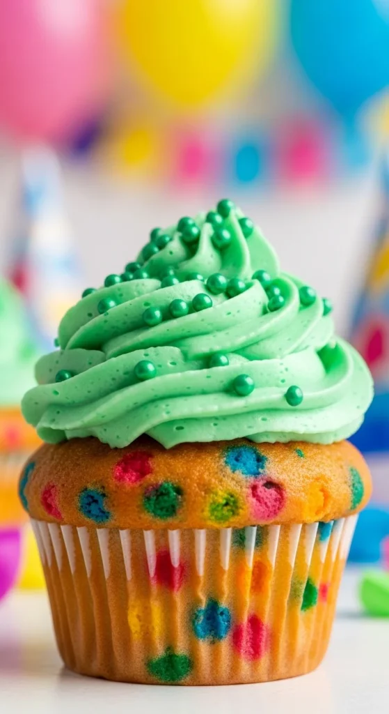 Green Funfetti Cupcakes