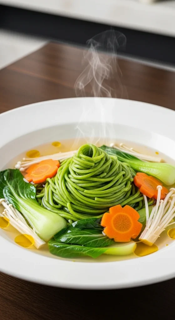 Green Veggie Noodle Soup