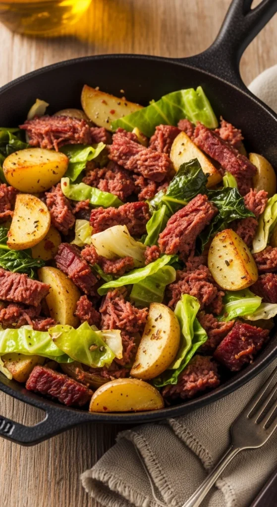 Corned Beef and Cabbage Skillet Potatoes