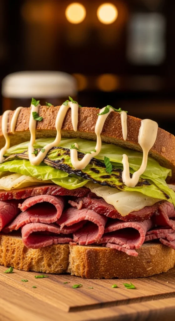 Corned Beef and Cabbage Open-Face Sandwiches