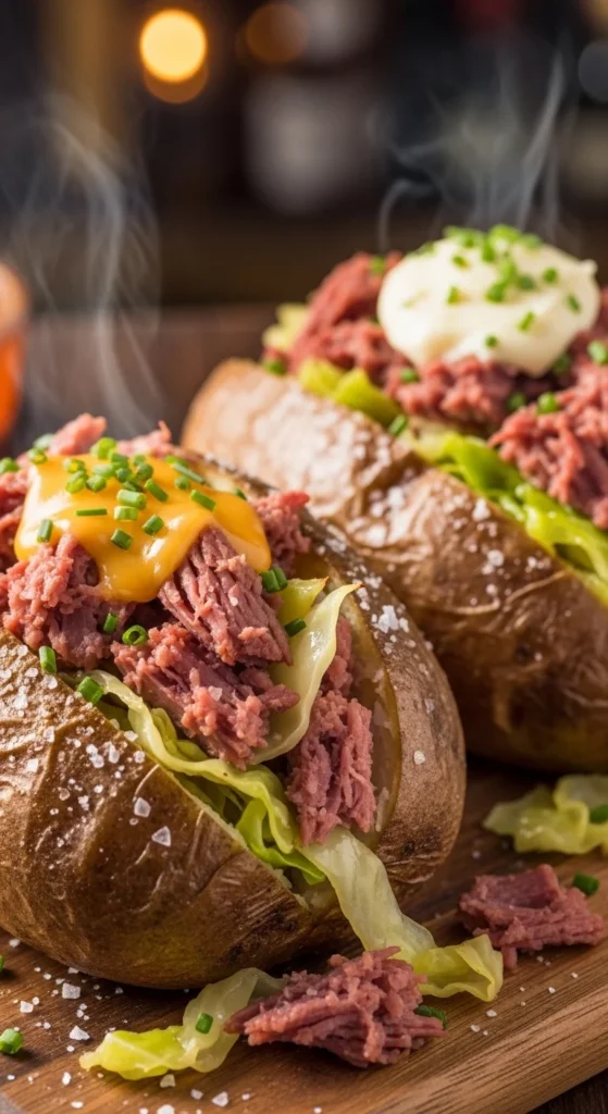 Corned Beef and Cabbage Stuffed Potatoes