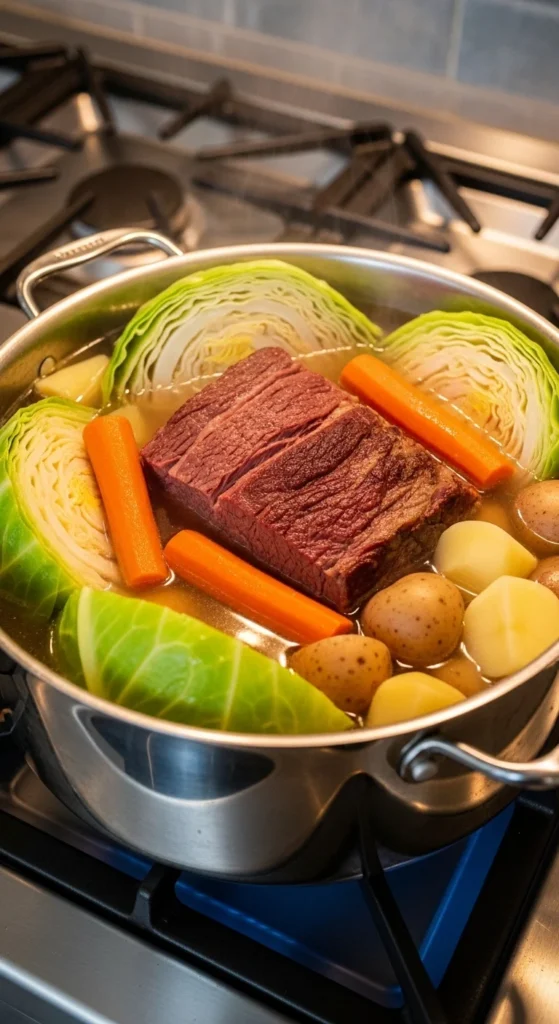 Classic Stovetop Corned Beef and Cabbage