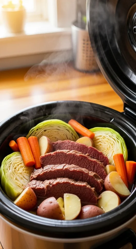 Slow Cooker Tender Corned Beef Supper