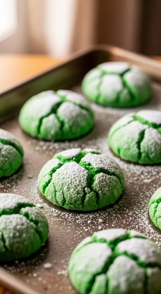 Mint Chocolate Crinkle Cookies