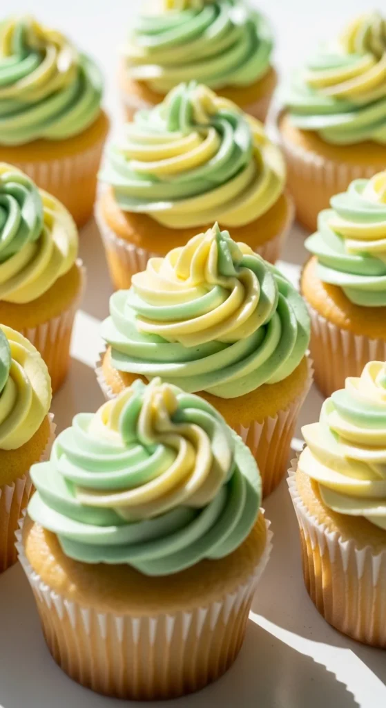 Vanilla Rainbow Swirl Cupcakes