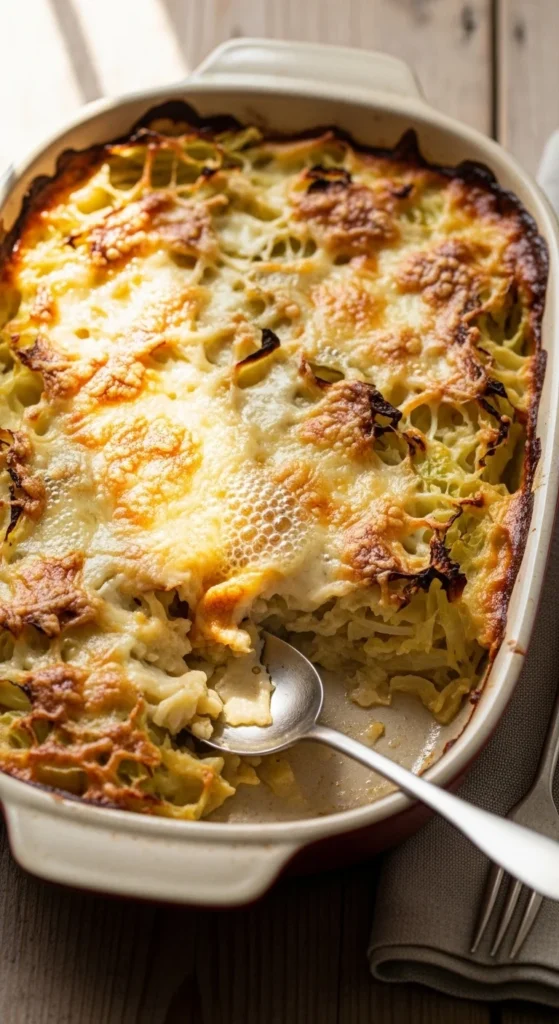 Baked Cabbage and Cheese Casserole