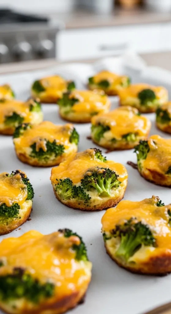 Cheesy Baked Broccoli Bites