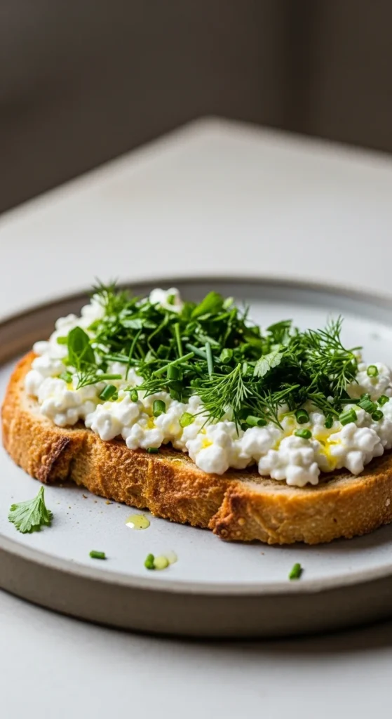 Cottage Cheese & Herb Toast