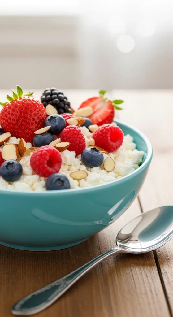 Cottage Cheese with Fruit and Nuts