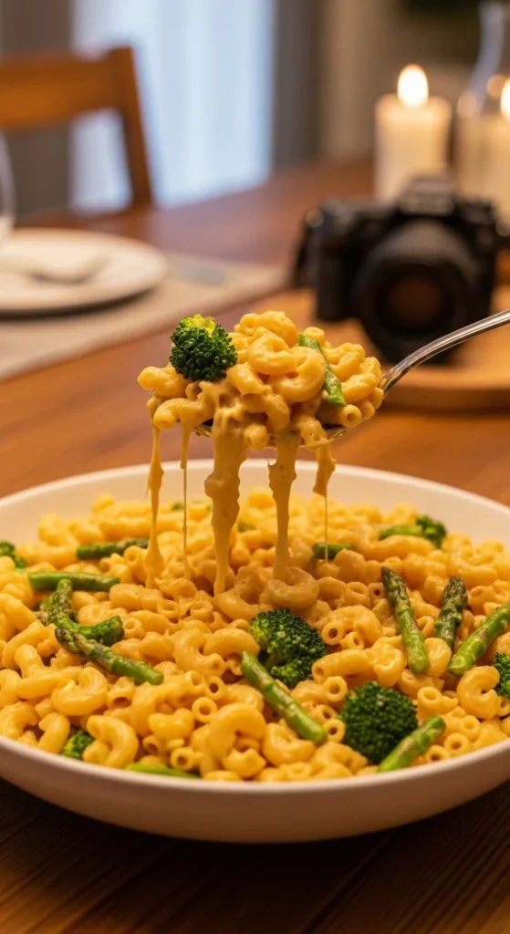 Creamy Macaroni with Green Mix-Ins