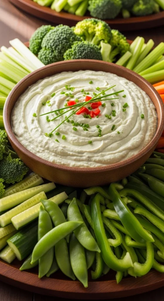 Creamy Veggie Dip with Green Crunch