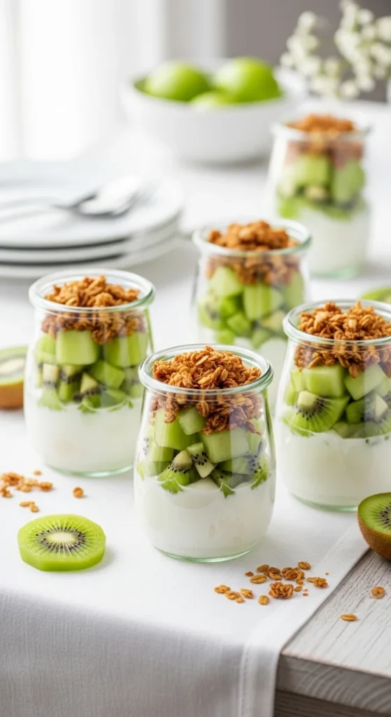 Mini Yogurt Parfaits With Green Fruit
