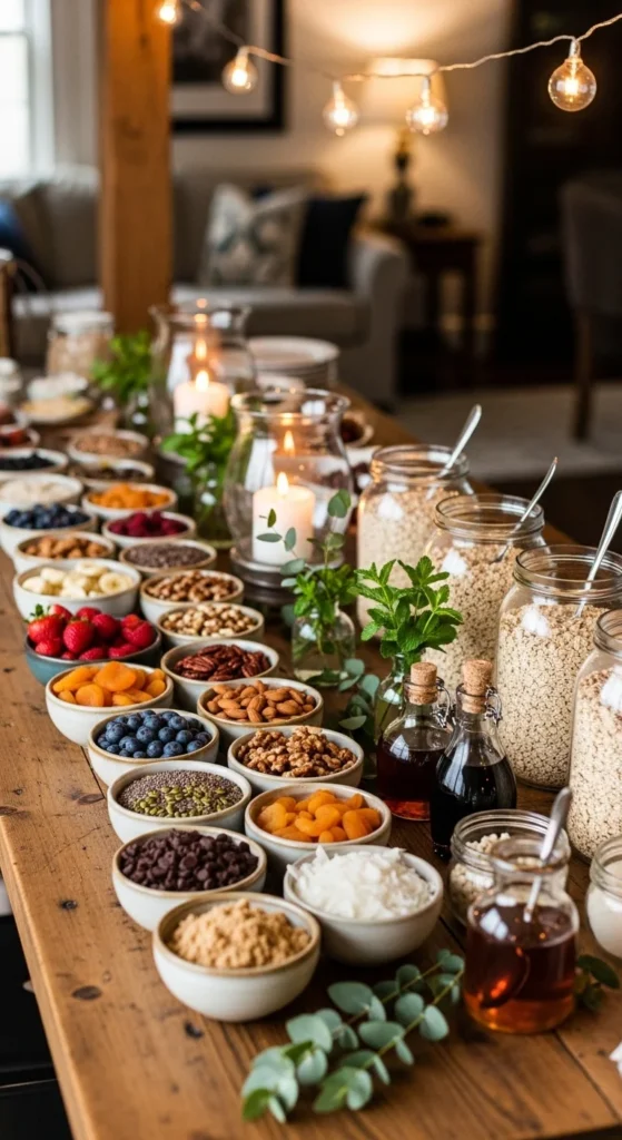 Oatmeal Bar With Green Toppings