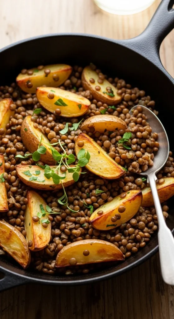 One-Pot Lentil and Potato Skillet