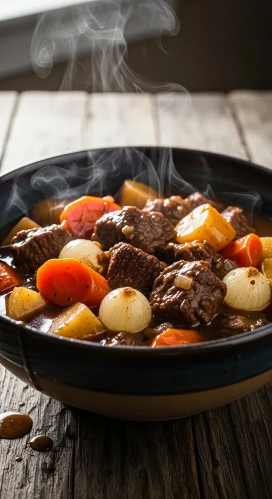 Classic Irish Beef Stew With Root Vegetables