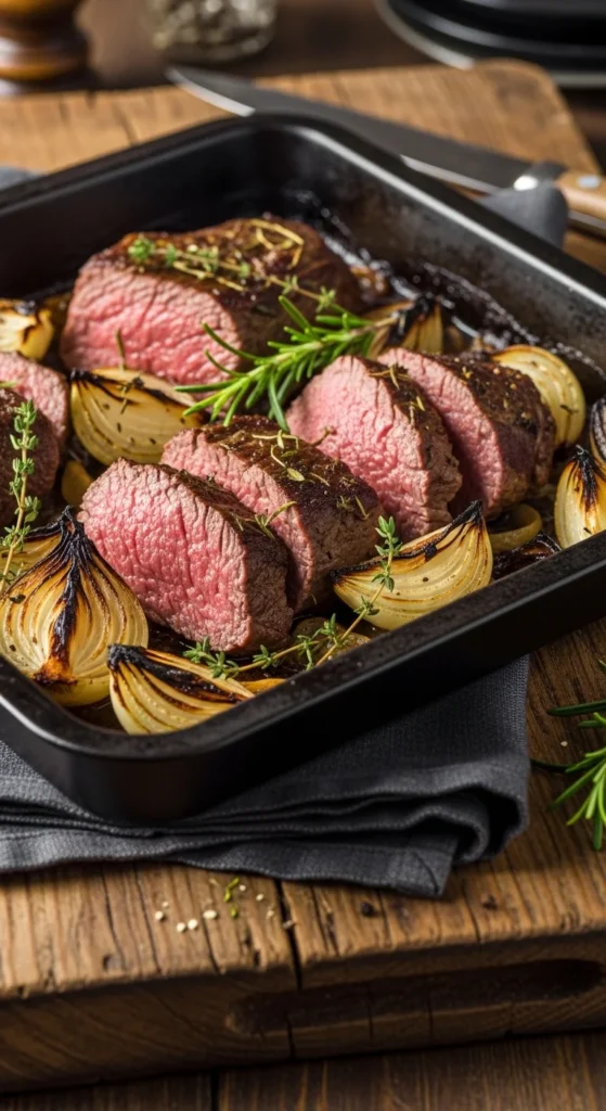 Slow-Baked Beef and Onion Tray Dish
